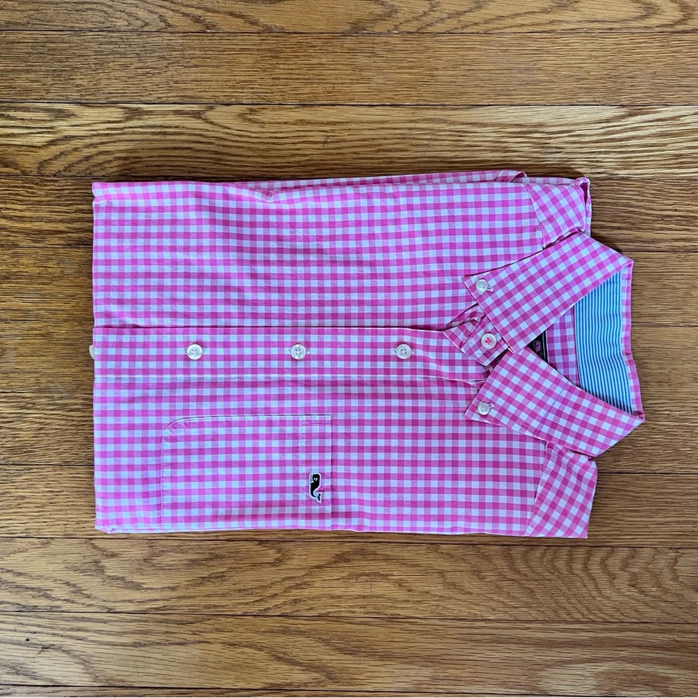 VINEYARD VINES Men’s Classic Fit Tucker Shirt Pink and White Check Size Small - Picture 3 of 3
